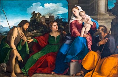 Holy Family with Saints Catherine of Alexandria and John the Baptist by Palma il Vecchio